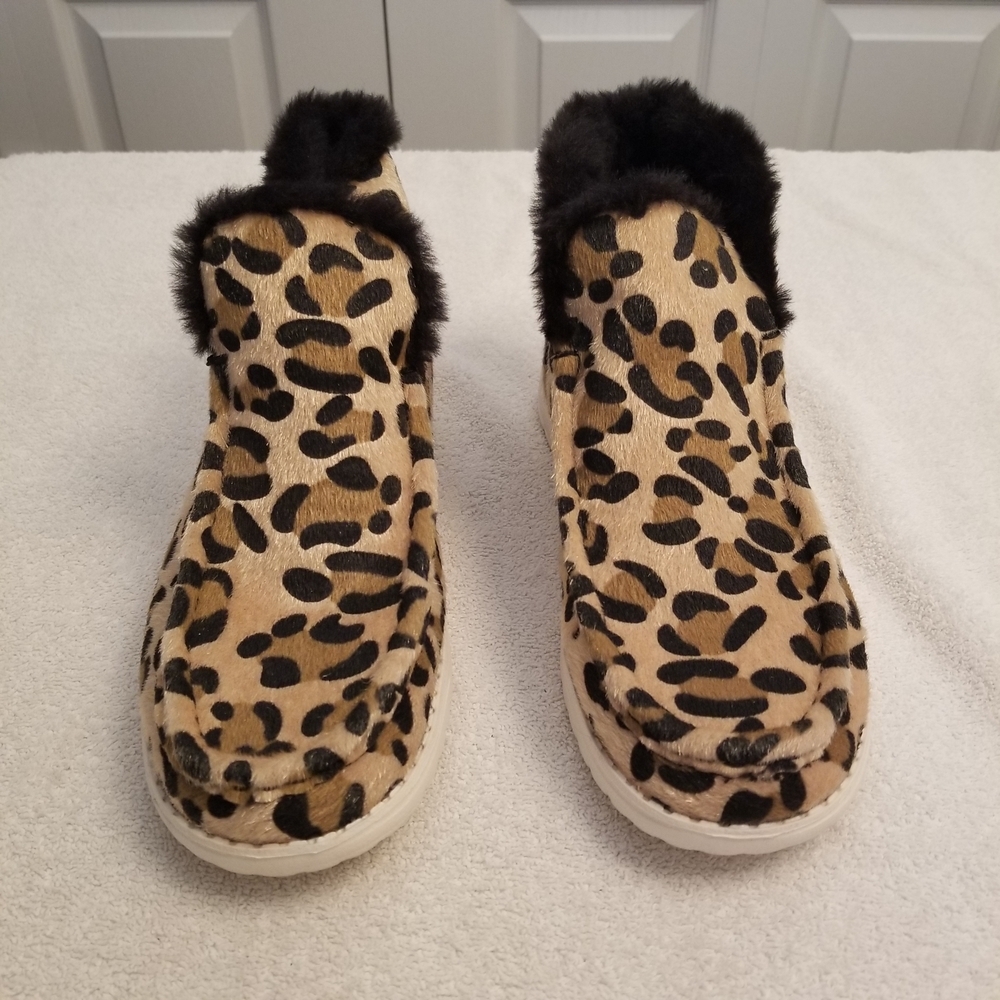 Ocean + Coast Tata Animal Print Booties Women's Size 7.5M Textile Uppers